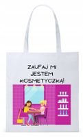 Dla Kosmetyczki Na Prezent Torba Eco Biała Shopper Z Nadrukiem Ze Zdjęciem