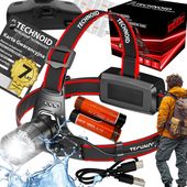 MOCNA LATARKA CZOLOWA TECHNOID LED WIELKI ZASIEG 1000M ZOOM 5000LM