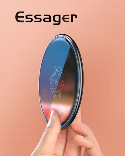 SZYBKA ŁADOWARKA INDUKCYJNA QI BEZPRZEWODOWA 15W ESSAGER 3A QC 3000mA LED na Arena.pl