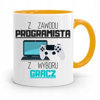 Kubek Żółty Informatyka Programisty Gracza Z Nadrukiem Ze Zdjęciem