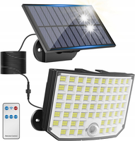 LAMPA SOLARNA SŁONECZNA LED Z PILOTEM PANELEM SOLARNYM OGRODOWA GARAŻ OGRÓD