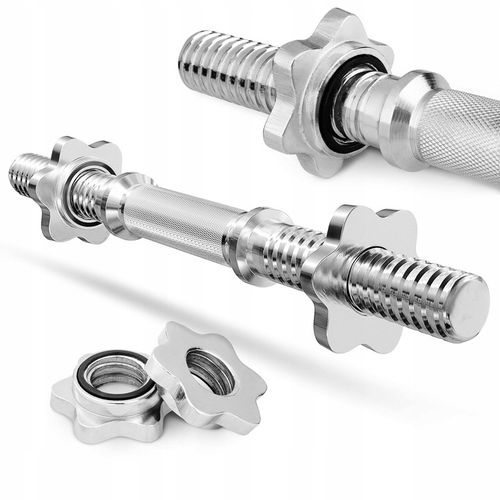 GRYF stalowy pełny odlew prosty 40cm 30mm chromowany hantle śrubowy zaciski na Arena.pl