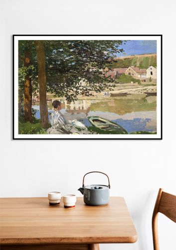 Plakat 60x40cm On the Bank of the Seine, Monet Vintage na Arena.pl