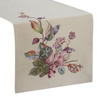 Bieżnik dekoracyjny gobelin 40x100 Eurofirany naturalny w kwiaty