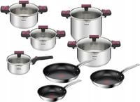 Komplet garnków Cook&Clip patelnie Intuition stal nierdzewna