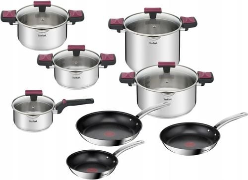 Komplet garnków Cook&Clip patelnie Intuition stal nierdzewna na Arena.pl