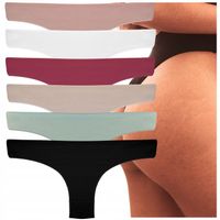 Majtki Damskie Bawełniane Stringi Gładkie Mocno Wycięte Wielopak Wygodne L