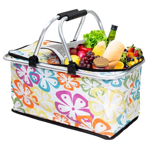 Kosz Termiczny Na Zakupy Piknikowy Duży 30 Litrów Kwiaty na Arena.pl