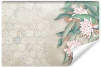 Fototapeta Do Salonu Wiosenne KWIATY Mozaika Beton 3D 405cm x 270cm