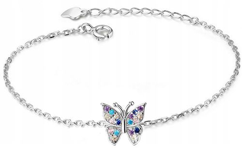Bransoletka srebrna 925 motyl dla dziewczynki piękny prezent na Arena.pl