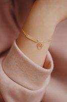 ZŁOTA DZIECIĘCA BRANSOLETKA BLASZKA MYSZKA GRAWER