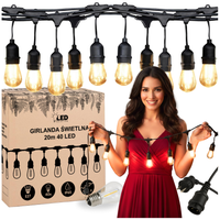 Girlanda świetlna ogrodowa 40 LED żarówki łańcuch 20 m lampki mocna IP65