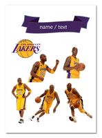 Wydruk cukrowy na tort A5 koszykówka Lakers napis DIY