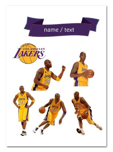 Wydruk cukrowy na tort A5 koszykówka Lakers napis DIY na Arena.pl