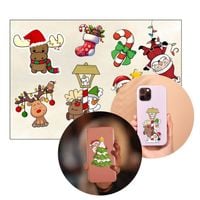 NAKLEJKI WLEPKI na arkuszu Scrapbooking Arkusz ŚWIĄTECZNE MIKOŁAJ CHOINKA