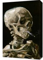 Obraz 40x60cm  Czaszka z Palącym się Papierosem, Van Gogh Vintage