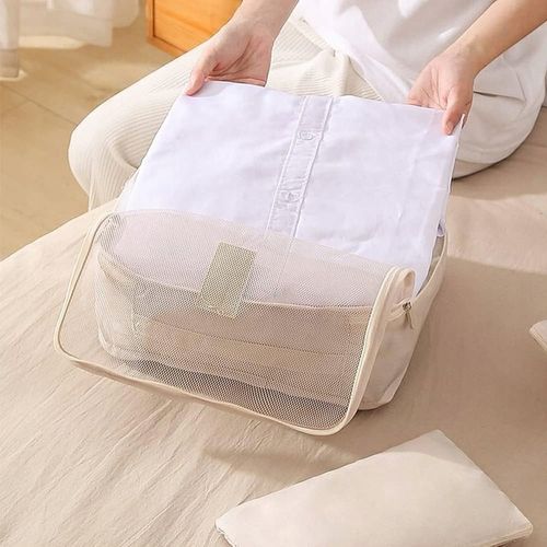 ORGANIZER DO WALIZKI PODRÓŻNY POJEMNY ZESTAW TORBY SZAFY PRANIE 7szt. Krem na Arena.pl