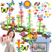 Klocki konstrukcyjne kwiaty ogród łąka kuferek 165 elementów Y0099