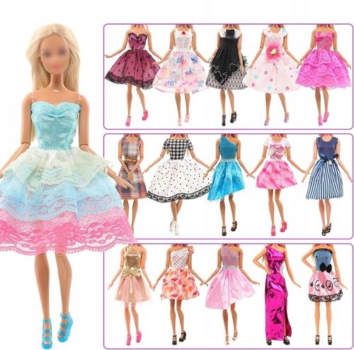 ZESTAW XL UBRANIA DLA LALEK SUKNIE BALOWE AKCESORIA PREZENT DLA DZIECKA na Arena.pl