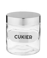 Pojemnik spożywczy słoik szklany OZZY napis CUKIER 830 ml przezroczysty
