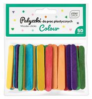 KOLOROWE PATYCZKI DO PRAC PLASTYCZNYCH 65x10 50SZT INTERDRUK