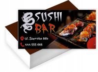Wizytówki firmowe reklamowe 200szt różne wzory SUSHI BAR kucchnia azjatycka