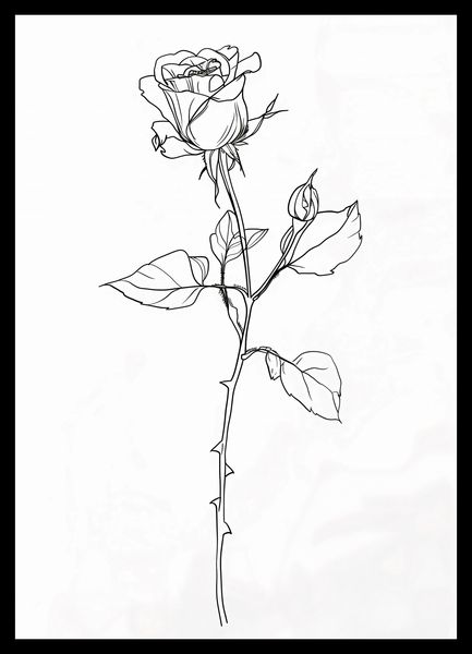 Plakat 29,7x42cm Kontur Róży zdjęcie 2