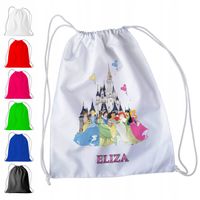 WOREK PLECAK SPORTOWY NA WF DLA DZIECI - KSIĘŻNICZKI + IMIĘ! ARIEL