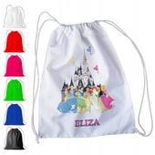 WOREK PLECAK SPORTOWY NA WF DLA DZIECI - KSIĘŻNICZKI + IMIĘ! ARIEL