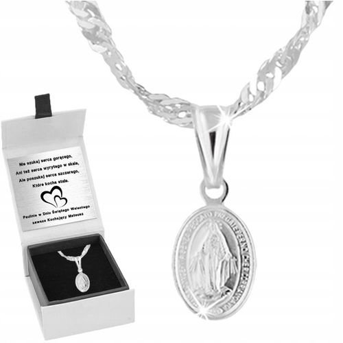 Łańcuszek srebrny medalik Komunia Chrzest dla dziewczynki grawer na Arena.pl