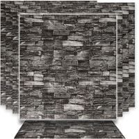 10x PANELE 3D ŚCIENNE SAMOPRZYLEPNE PIANKA XPE CEGŁA CZARNA TAPETA 77x70cm