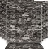 10x PANELE 3D ŚCIENNE SAMOPRZYLEPNE PIANKA XPE CEGŁA CZARNA TAPETA 77x70cm