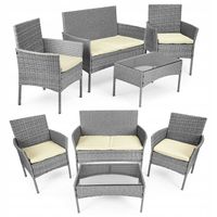 Zestaw mebli ogrodowych technorattan MultiGarden szary 4 el.