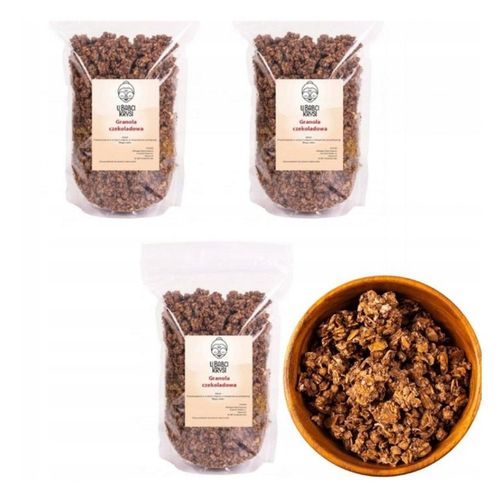 GRANOLA CZEKOLADOWA 3 KG BEZ OLEJU PALMOWEGO MUSLI PŁATKI ŚNIADANIOWE MUSLI na Arena.pl