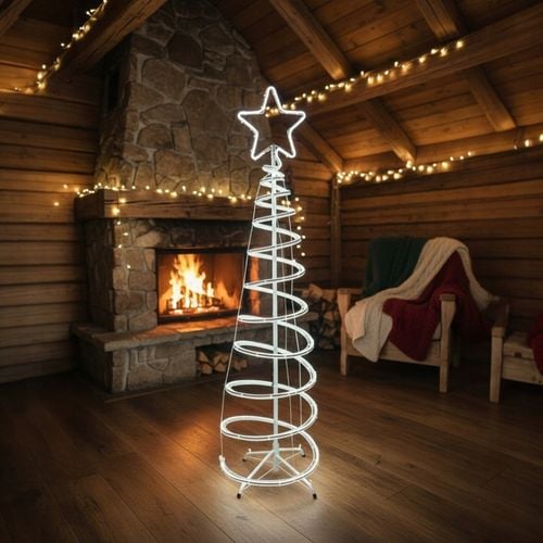 Choinka LED Neonowa Zimna Biel 120 cm Świąteczna Ozdoba Świecąca Zewnętrzna na Arena.pl