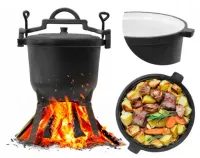 Kociołek żeliwny myśliwski EMALIOWANY garnek 10L