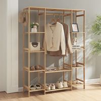 Szafa garderoba na ciuchy do sypialni stojak na ubrania bambusowy