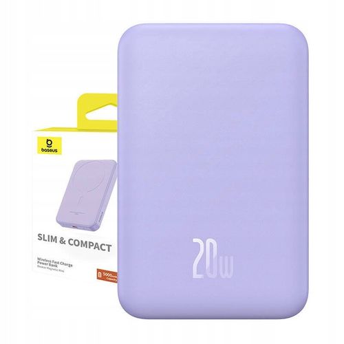 Magnetyczny mini powerbank Baseus 5000mAh 20W (fioletowy) na Arena.pl