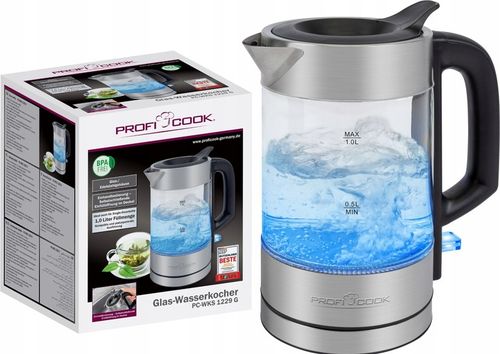 CZAJNIK ELEKTRYCZNY SZKLANY OSZCZĘDNY 1L PROFICOOK na Arena.pl