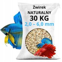 Żwirek do akwarium 2,0-6,0 mm żwir akwariowy naturalny z ATESTEM 30 KG