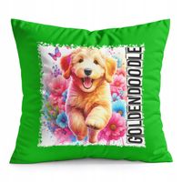 PODUSZKA ZIELONA PREZENT - PIES PSY PIESEK RASA GOLDENDOODLE