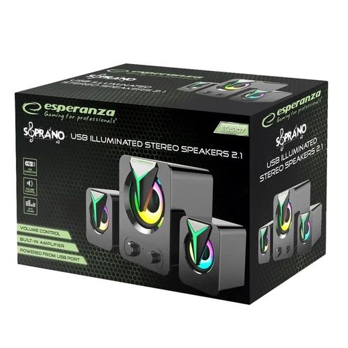 ESPERANZA GŁOŚNIKI 2.1 USB LED RAINBOW SOPRANO EGS107 na Arena.pl
