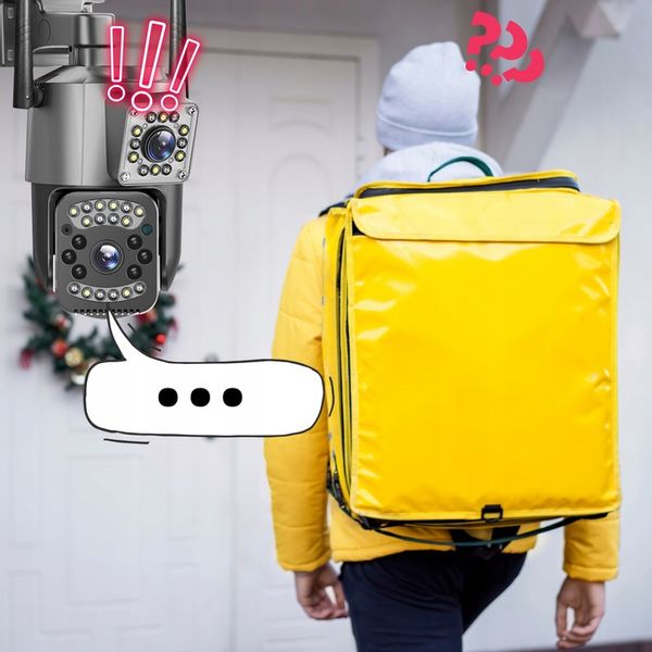 PODWÓJNA ZEWNĘTRZNA KAMERA WIFI SMART IP QUADHD 4MPX APLIKACJA DETEKCJA IR zdjęcie 9