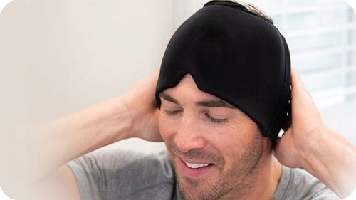 Czapka Łagodząca na Ból Głowy Migrenę Kompres Żelowy Maska Chłodząca Okład na Arena.pl