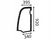 Szyba drzwi górna - góra JCB 8025ZTS 8026CTS 8030ZTS 8035ZTS od 2006