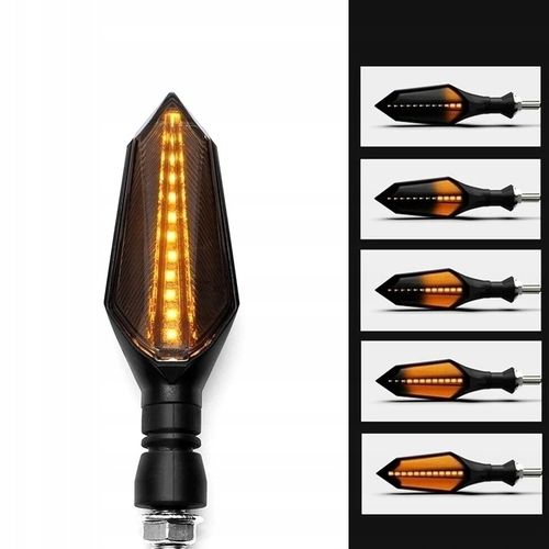 Kierunkowskazy motocyklowe czarne dymione 14 diod LED 2 sztuki na Arena.pl