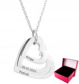 Srebrny NASZYJNIK dla MAMY SERCE imiona dzieci GRAWER dla