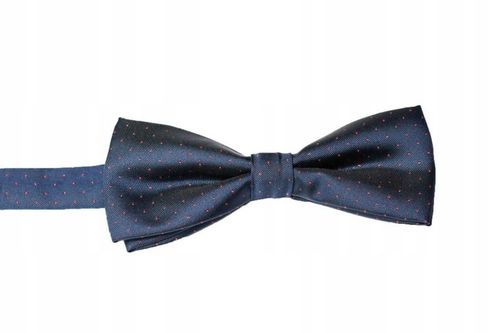 Elegancka mucha męska granatowa czerwone punkty na Arena.pl
