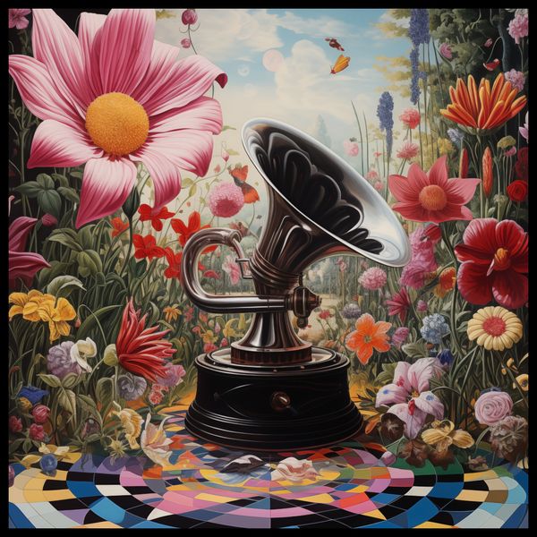 Plakat 60x60cm Gramofon w Kwiatach zdjęcie 2