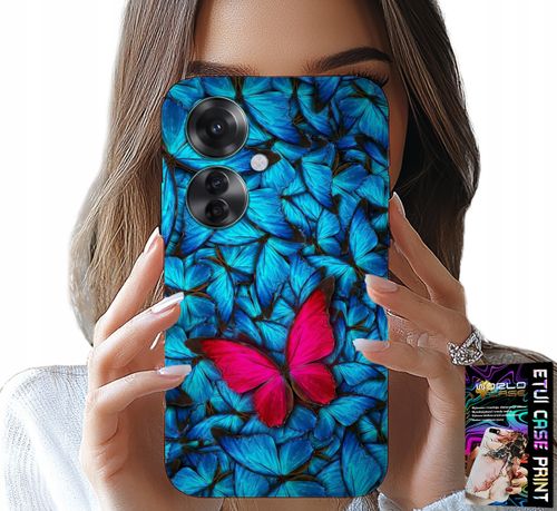 ETUI DO OPPO RENO11 F 5G - NIEBIESKIE MOTYLKI, MOTYL, KOBIECE WZORY na Arena.pl